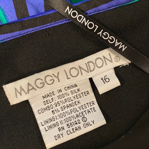 MAGGY LONDON - dress: floral lined bottom and black stretchy strappy top - 16 - Picture 6 of 16